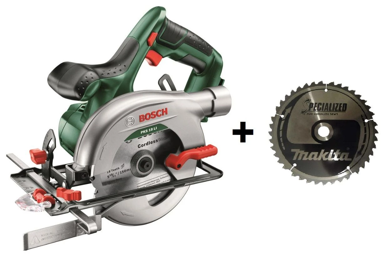 Bosch PKS 18 LI 18V Li-Ion Accu Cirkelzaag Body - 150mm - 40T Met Extra Zaagblad 3 Bosch PKS 18 LI 18V Li-Ion Accu Cirkelzaag Body - 150mm - 40T Met Extra Zaagblad