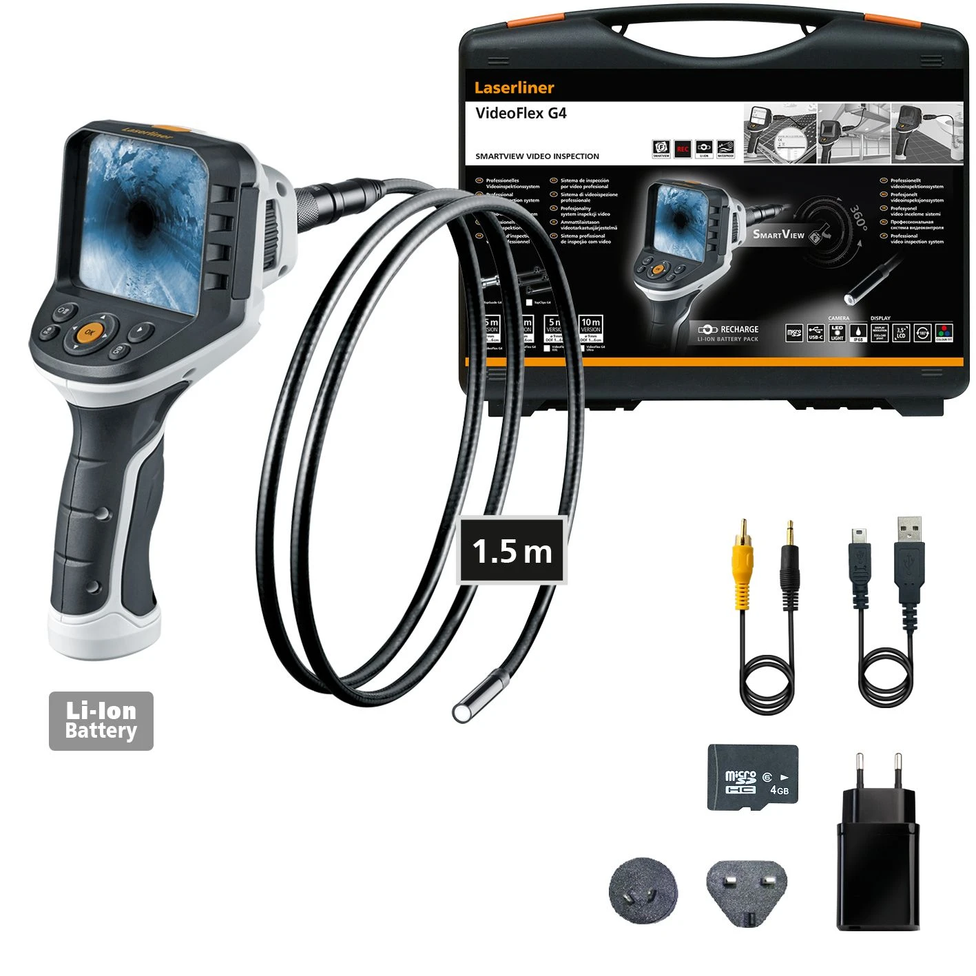 Laserliner VideoFlex G4 Inspectiecamera In Koffer - 9mm X 1,5m - 082.242A 3 Laserliner VideoFlex G4 Inspectiecamera In Koffer - 9mm X 1,5m - 082.242A