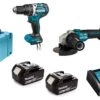 Makita DLX2272TJ 18V Li-Ion Accu Klopboor-/schroefmachine (DHP484Z) & Haakse Slijper (DGA513) Combiset (2x 5.0Ah Accu) In Mbox -Beste Gereedschaps Winkel d064f6c65782a6888a8a63fb6003b4e9