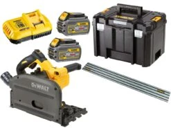 Dewalt DCS520T2R 18V / 54V XR FlexVolt Li-Ion Accu Invalzaag Incl. Geleiderail Set (2x 6,0Ah Accu) In TSTAK - Snelwissel - Koolborstelloos - DCS520T2R-QW