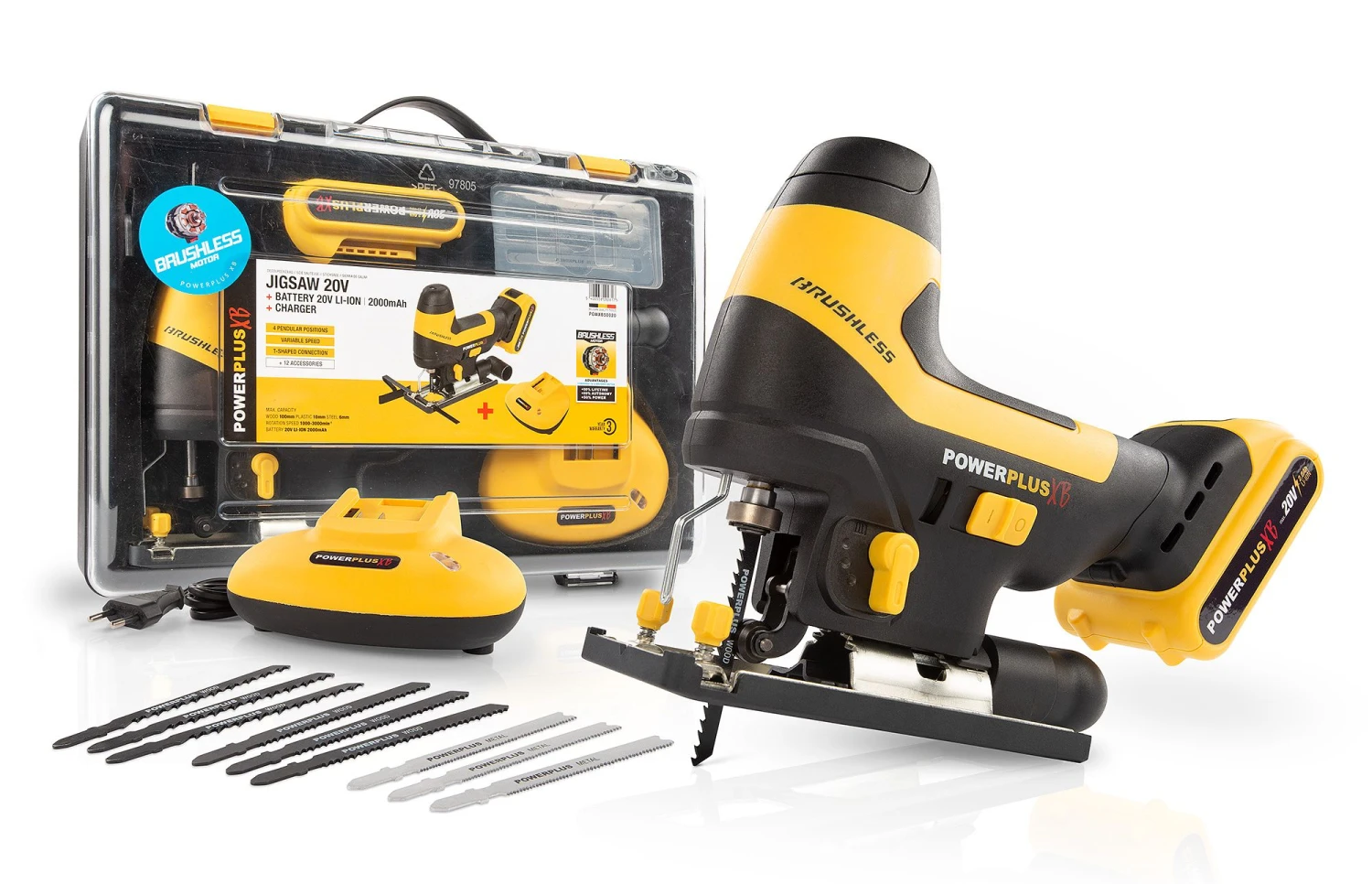 Powerplus POWXB50020 20V Li-Ion Accu Decoupeerzaag Set (1x 2.0Ah Accu) In Koffer - Koolborstelloos 3 Powerplus POWXB50020 20V Li-Ion Accu Decoupeerzaag Set (1x 2.0Ah Accu) In Koffer - Koolborstelloos