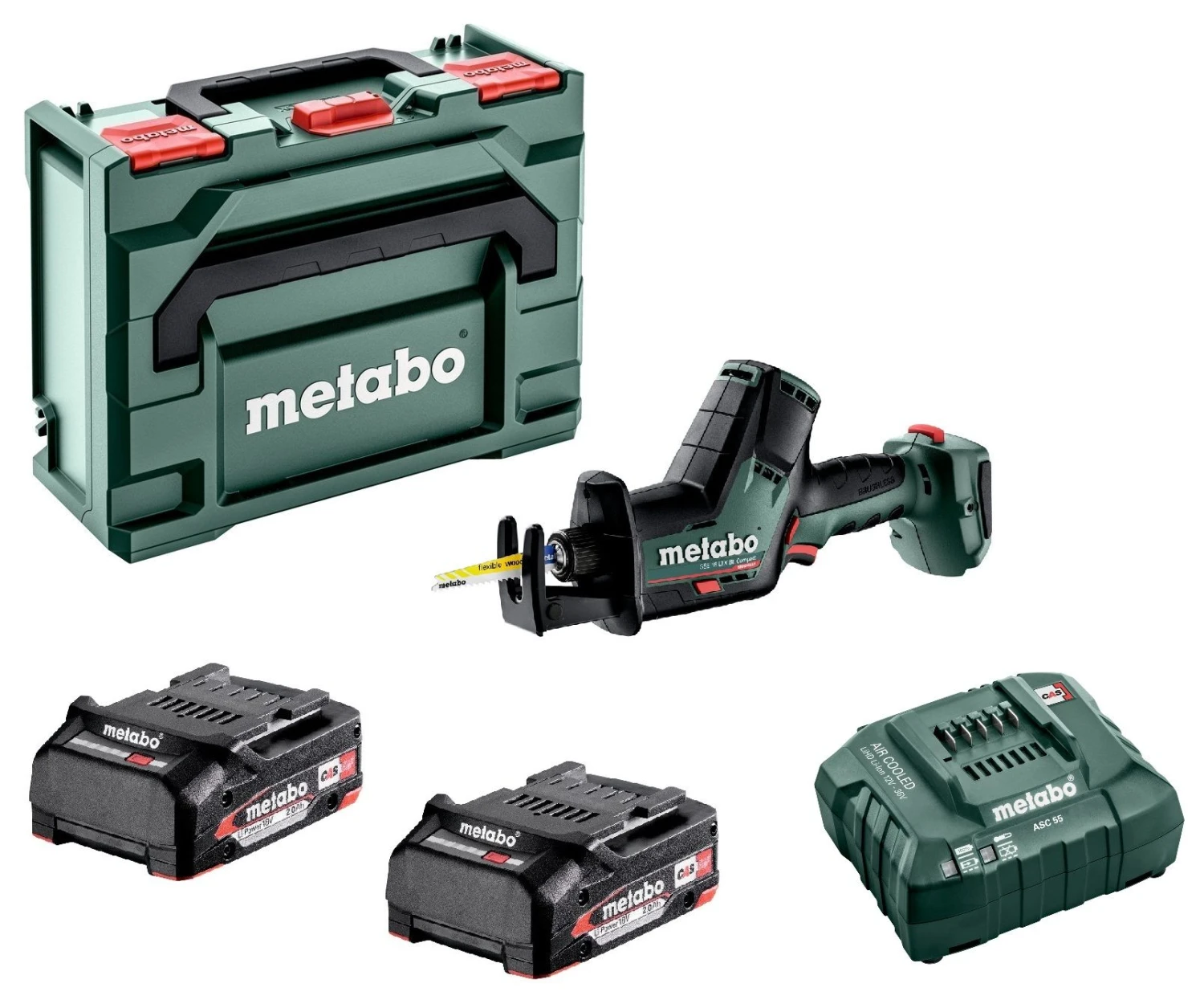 Metabo SSE 18 LTX BL Compact 18V Li-Ion Accu Reciprozaag Set (2x 2,0Ah Li-Power) In MetaBox - 16mm - Koolborstelloos - 602366500 3 Metabo SSE 18 LTX BL Compact 18V Li-Ion Accu Reciprozaag Set (2x 2,0Ah Li-Power) In MetaBox - 16mm - Koolborstelloos - 602366500